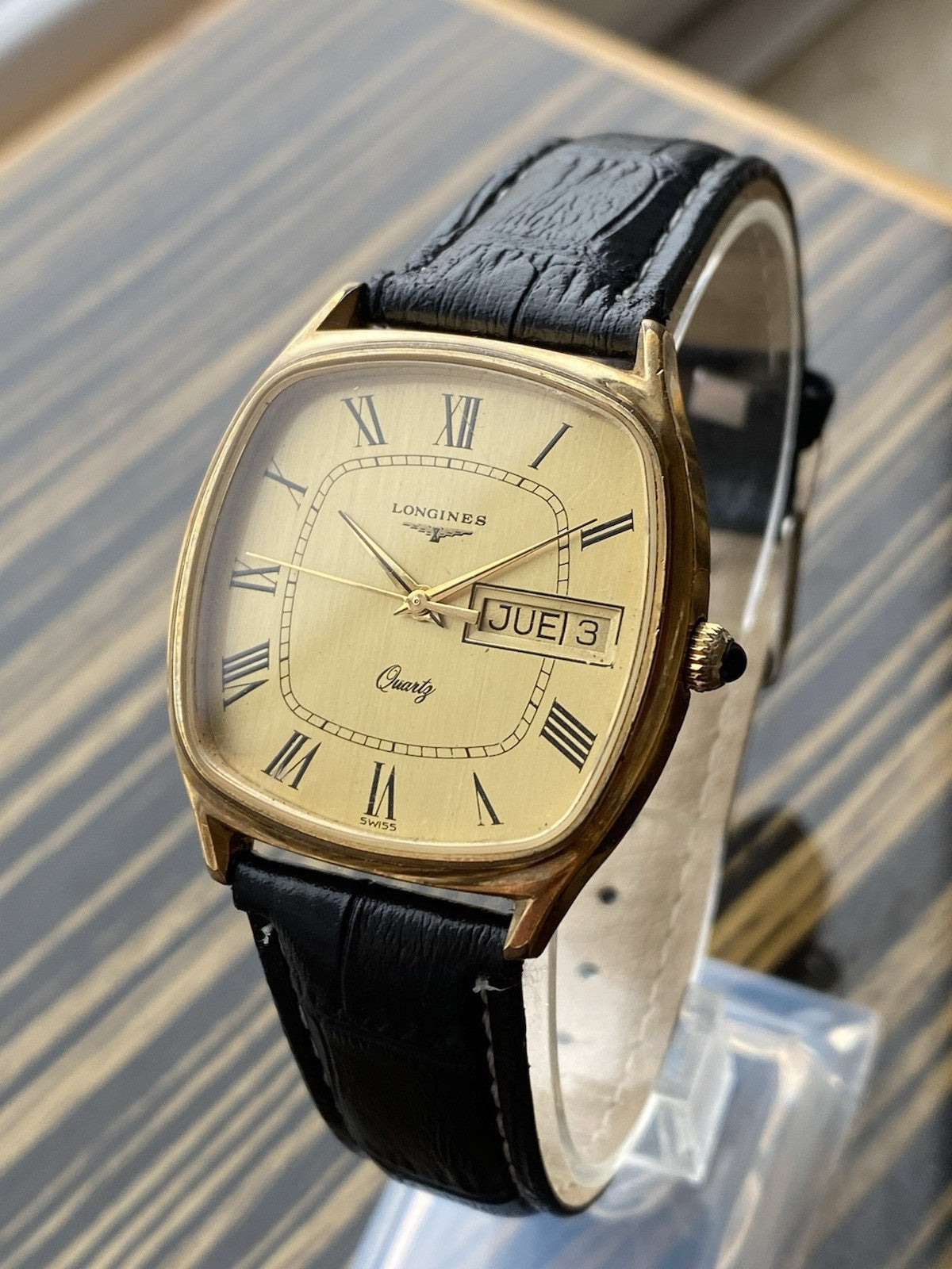 Longines Quartz Day Date Vintage Watch