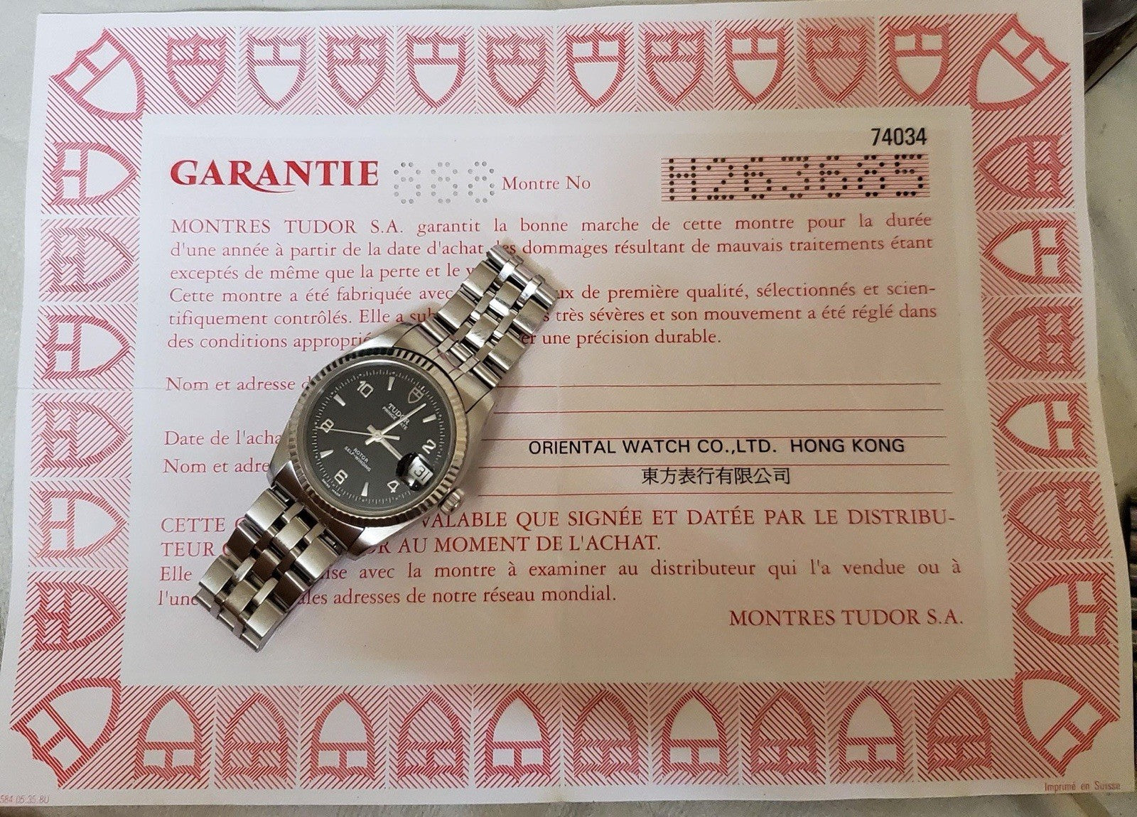 Tudor Prince Oysterdate Rotor Self-Winding Ref. 74034