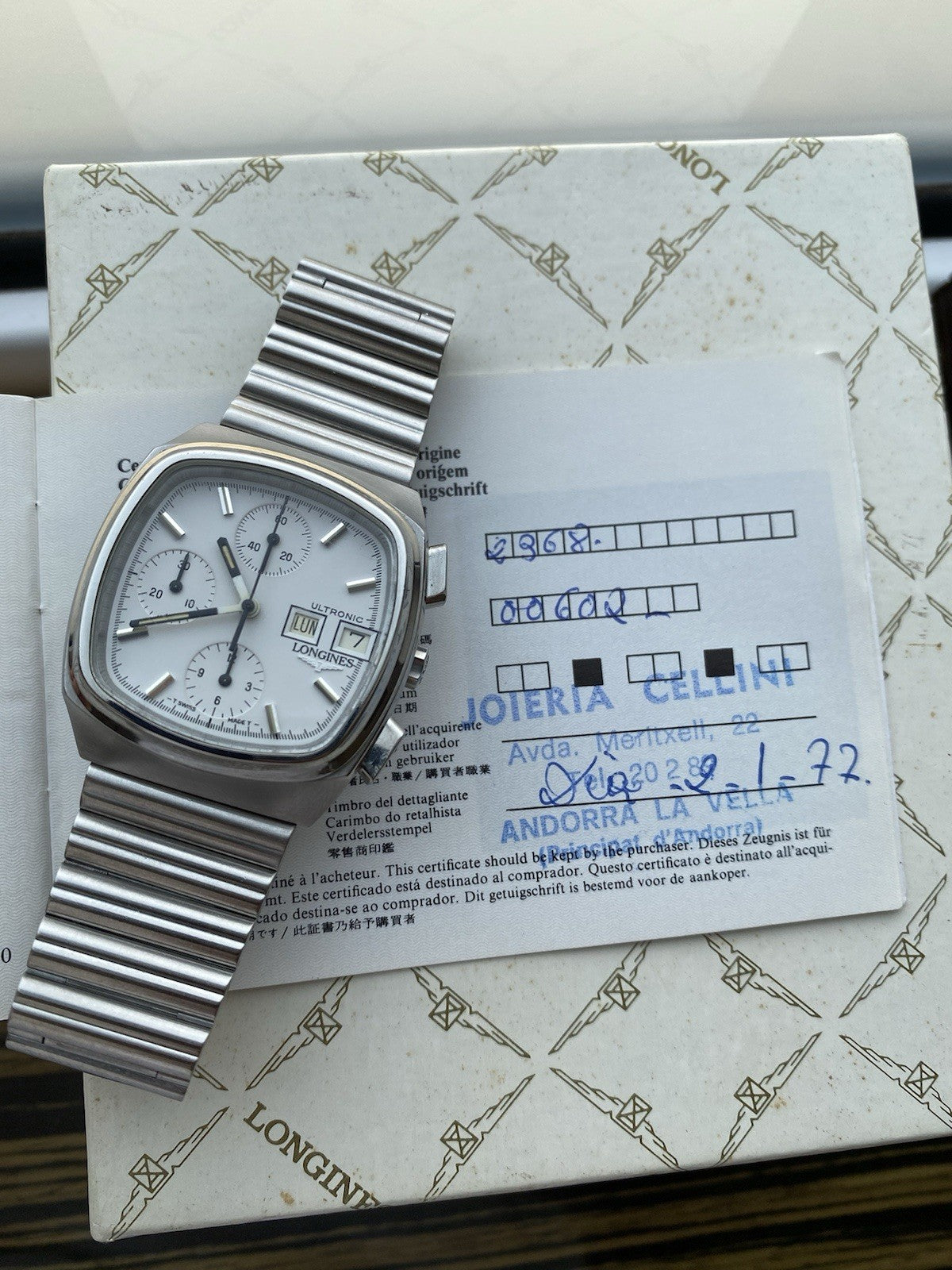 Rare Longines Ultronic Chronograph Vintage Watch