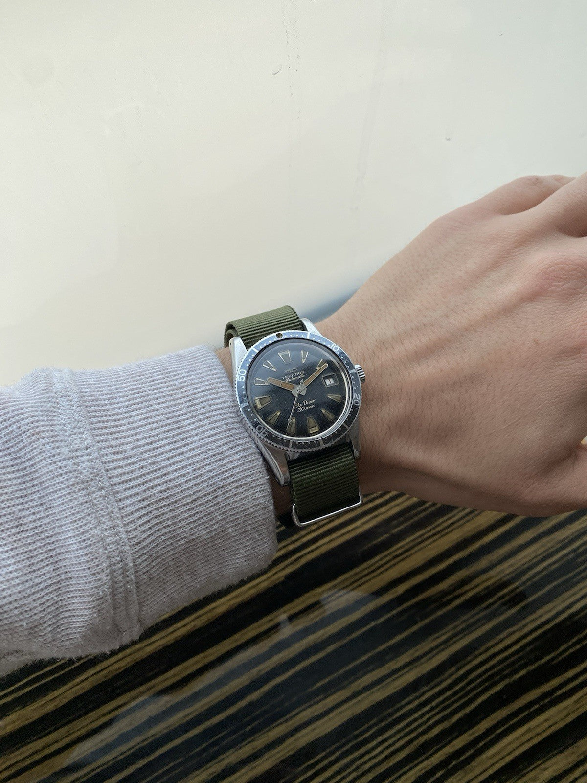 Technos Automatic Sky Diver Vintage Sub 1960's Swiss Made Watch 37mm