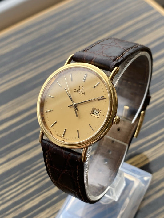 18kt Gold Omega De Ville Quartz Watch