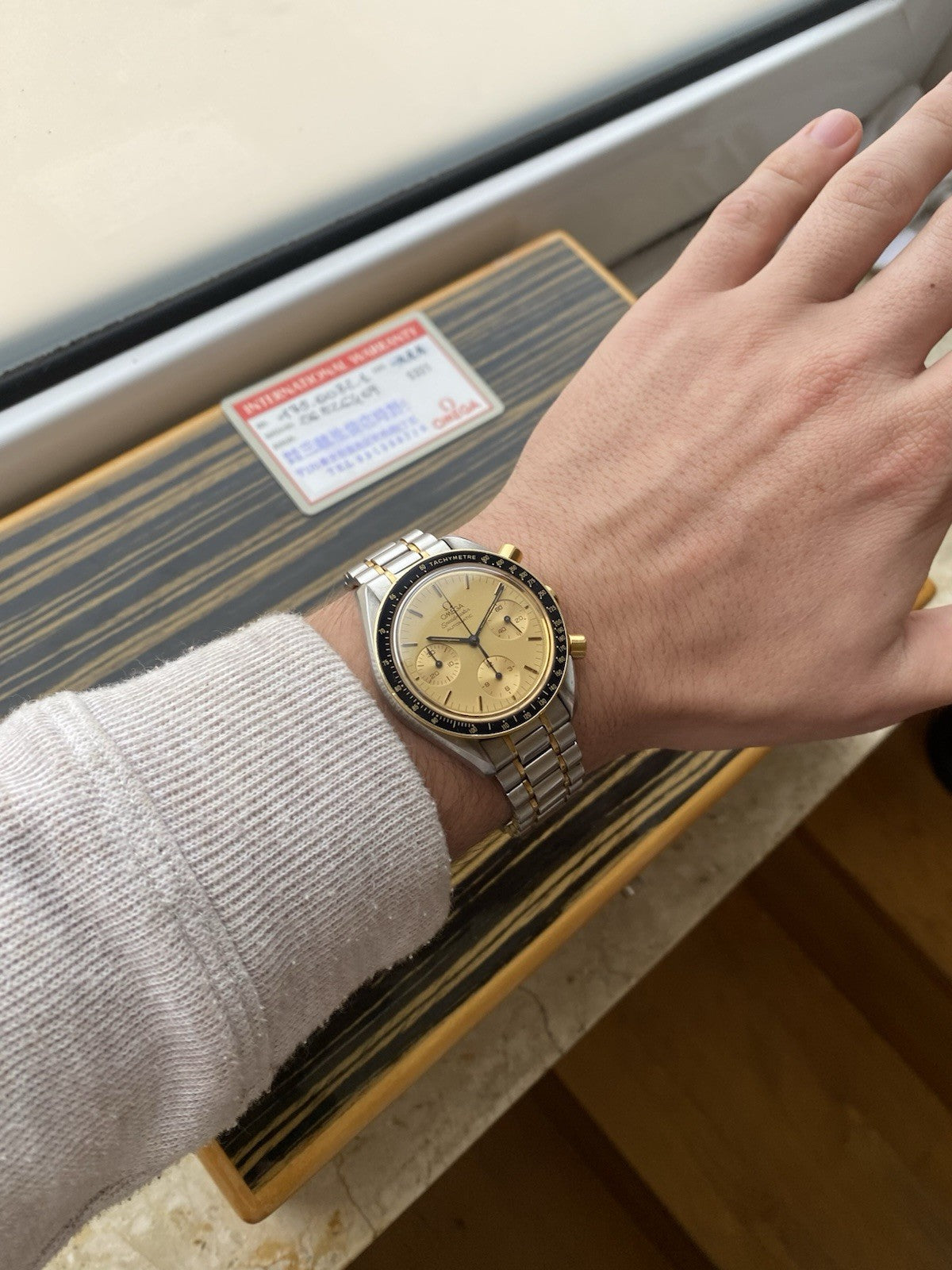 Omega Speedmaster Reduced Automatic Chronograph Two Tone With Card