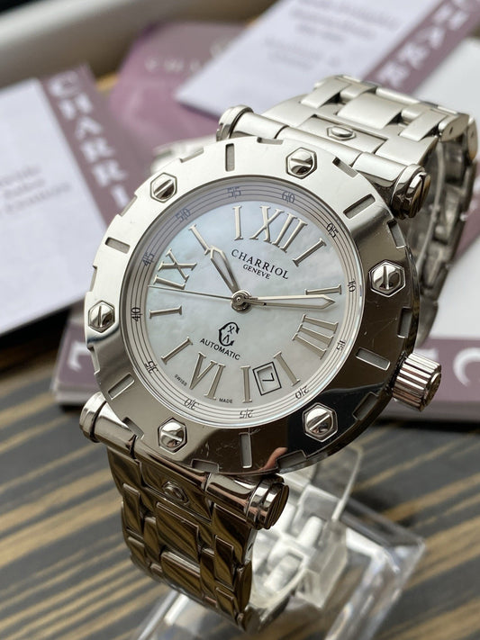 CHARRIOL ROTONDE RT42 Automatic Watch White Stainless Steel With Papers