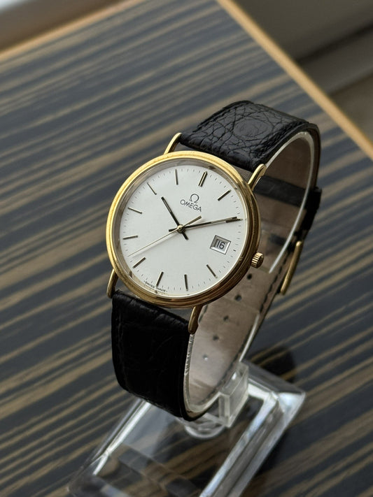 18kt Gold Omega De Ville Quartz Vintage Watch