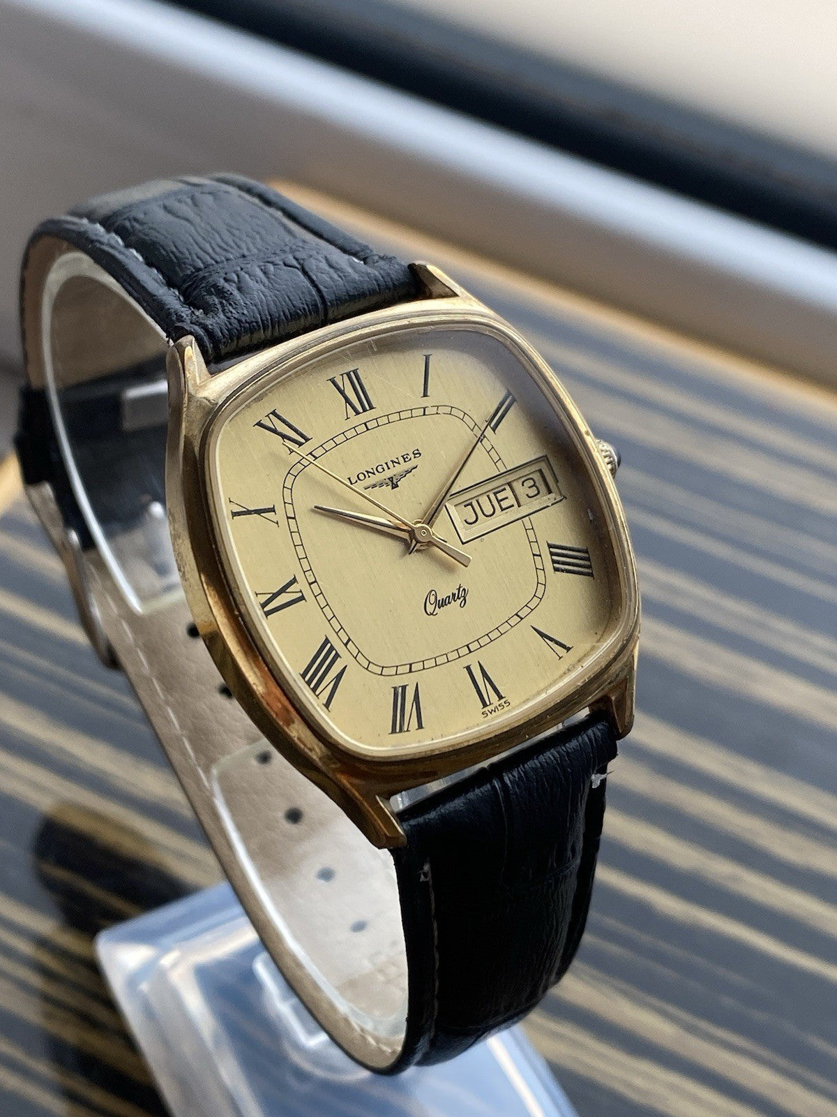 Longines Quartz Day Date Vintage Watch