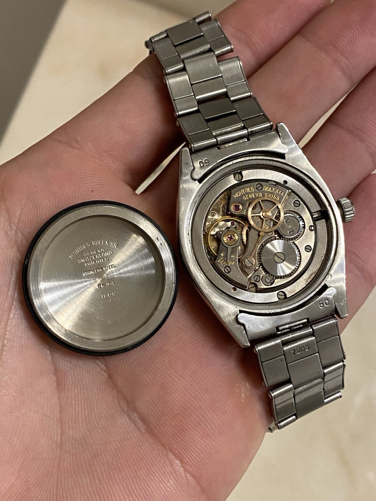 Rolex OysterDate Precision Vintage Tropical Dial Watch Ref 6694