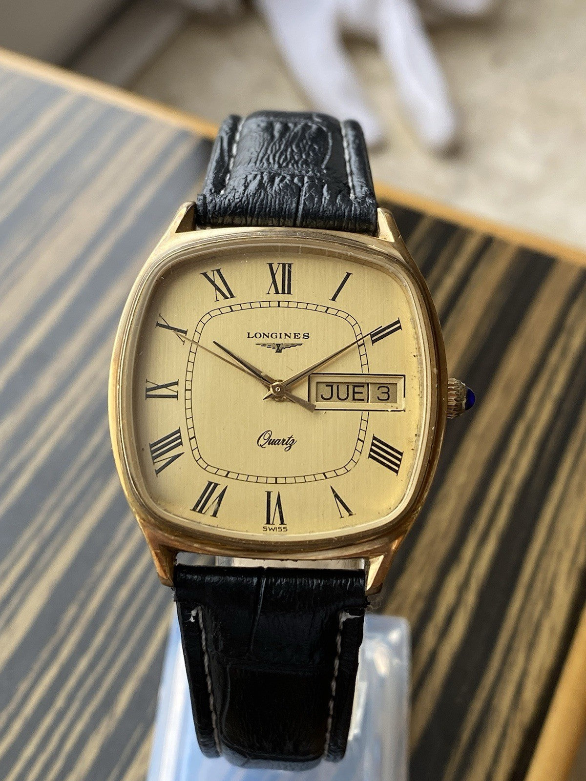 Longines Quartz Day Date Vintage Watch