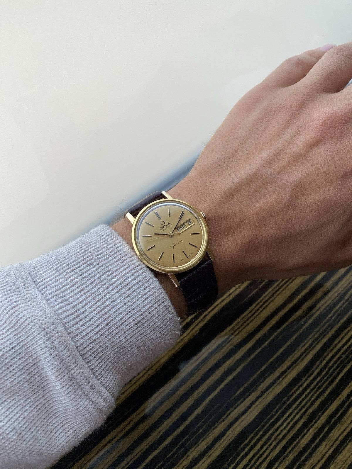 NOS Omega Geneve Automatic Vintage Watch Day Date