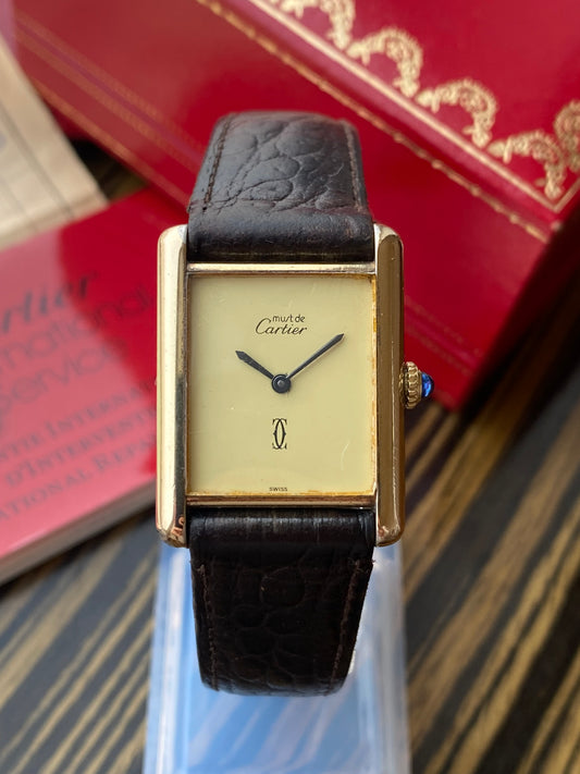 Must de Cartier Tank Vermeil vintage full set