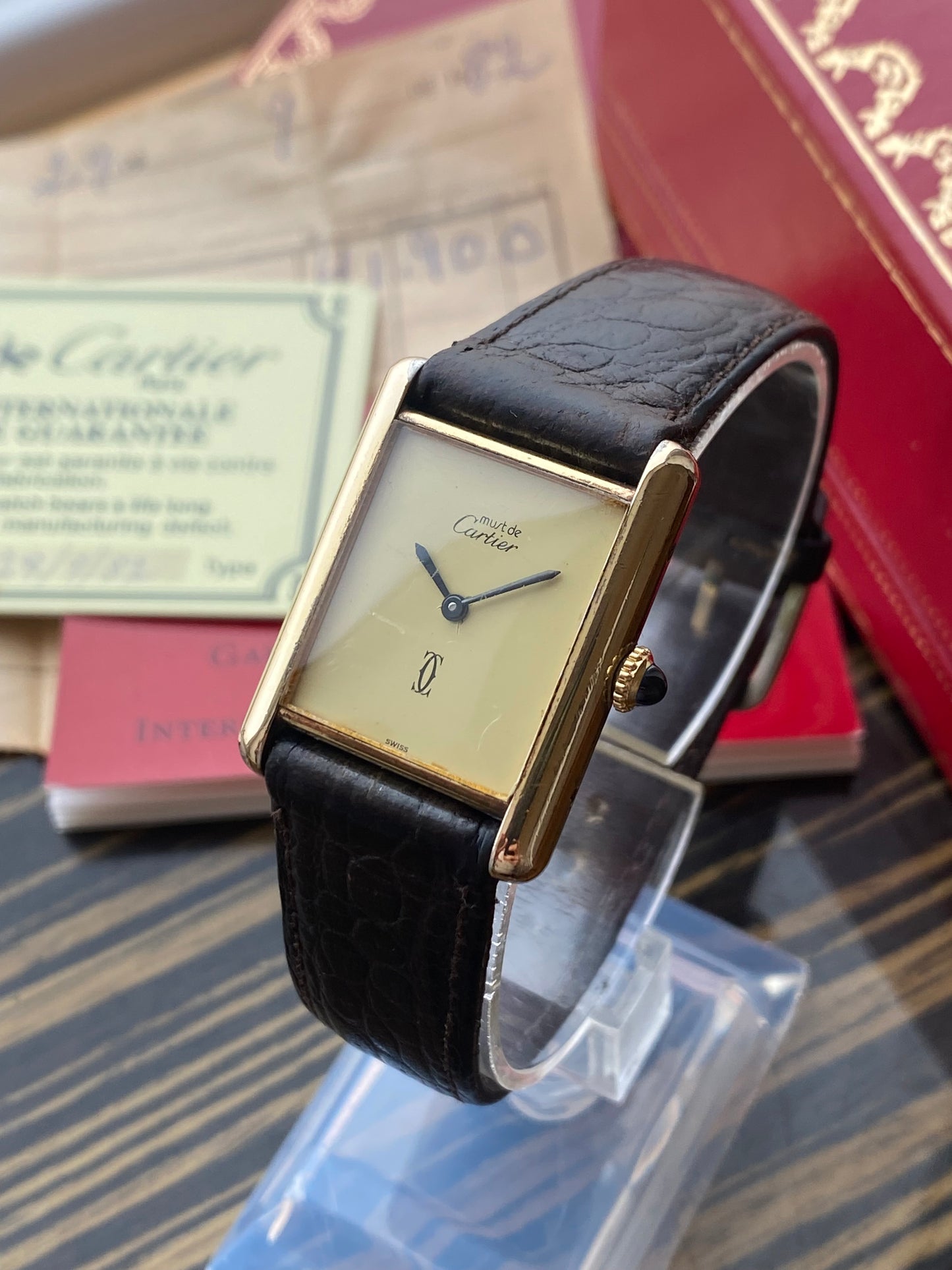 Must de Cartier Tank Vermeil vintage full set