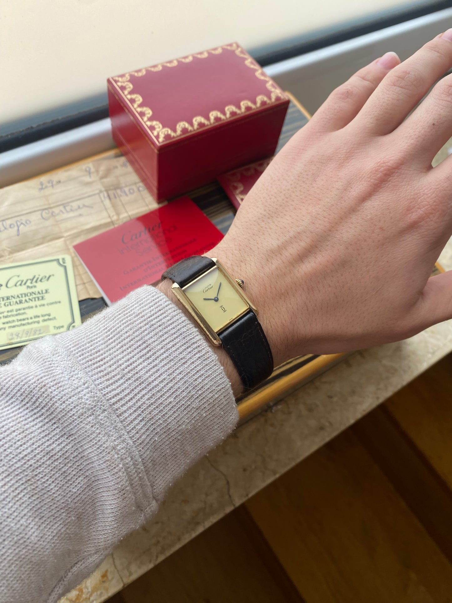 Must de Cartier Tank Vermeil vintage full set