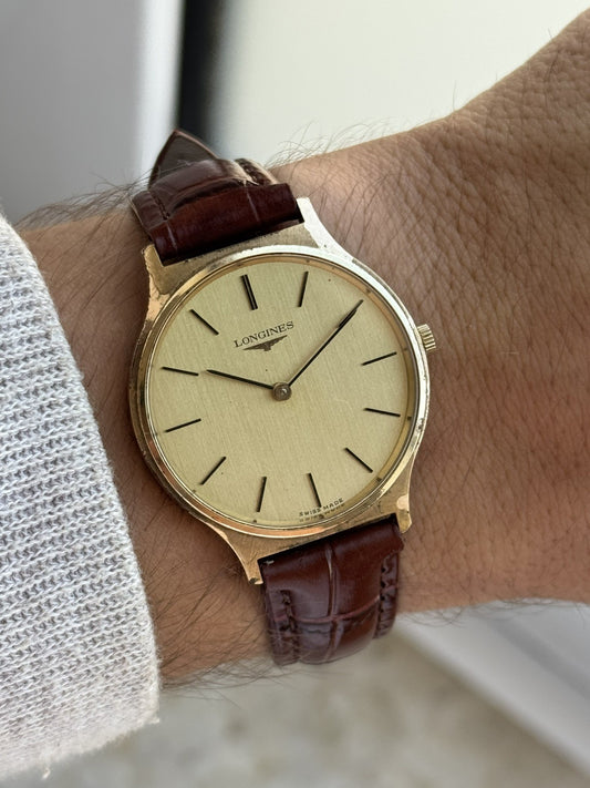 Longines Vintage Mechanical Watch 33mm Gold Tone For Men