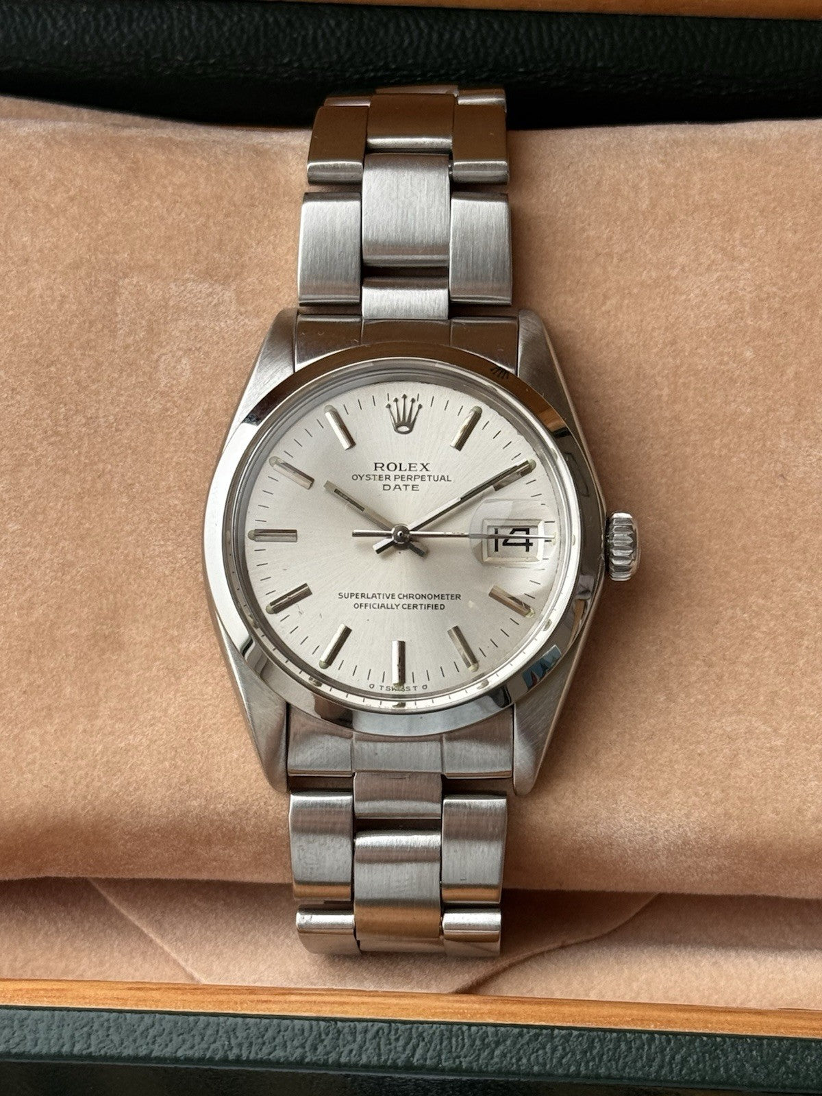 Rolex Date 34mm Automatic Vintage Watch Ref 1500 With Box