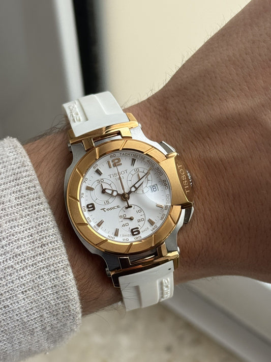 Tissot tT-Rce Chronograph Brand New / Full Set gold and white