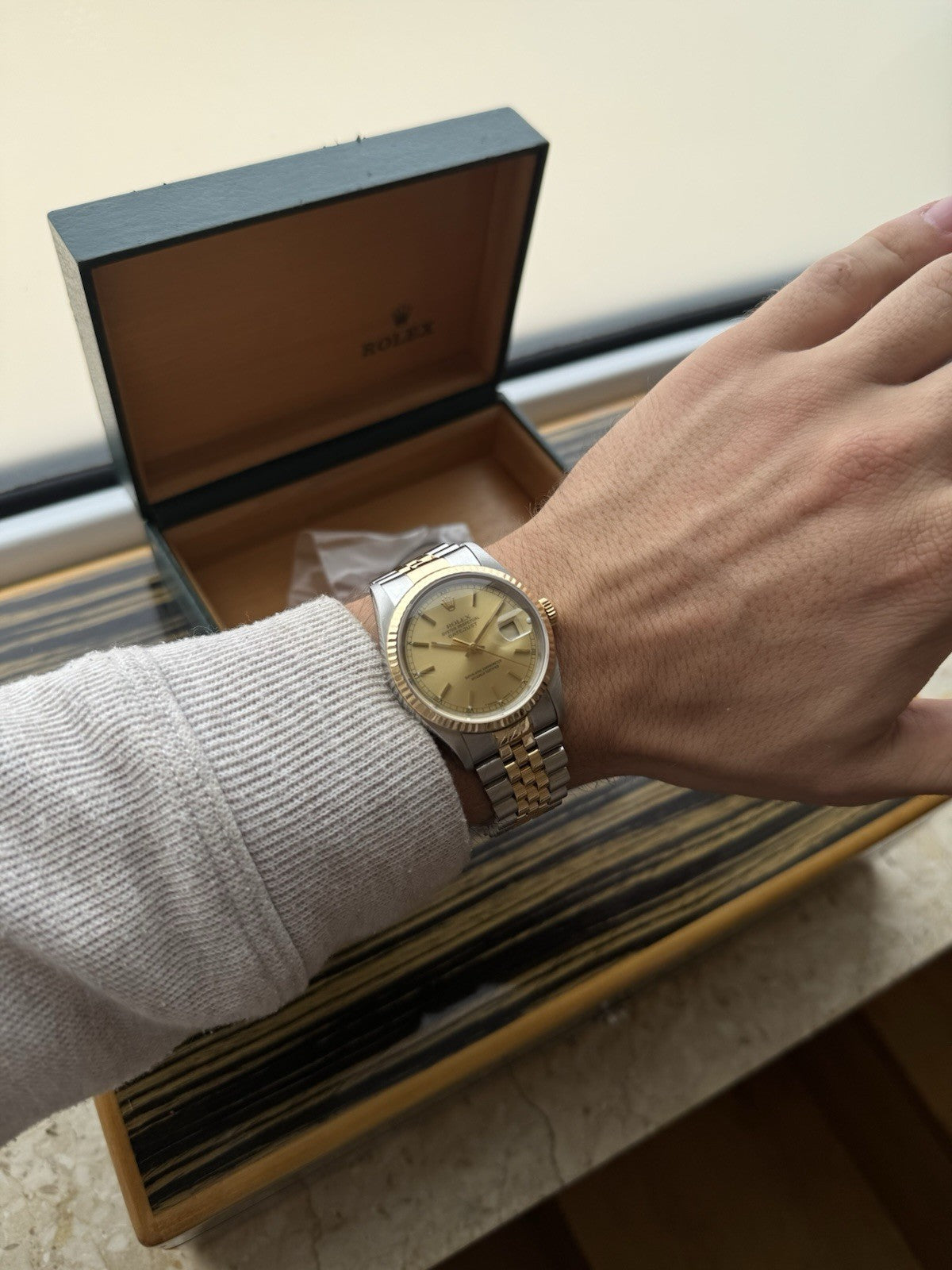 Rolex Datejust Two Tone Automatic Watch Ref 16233