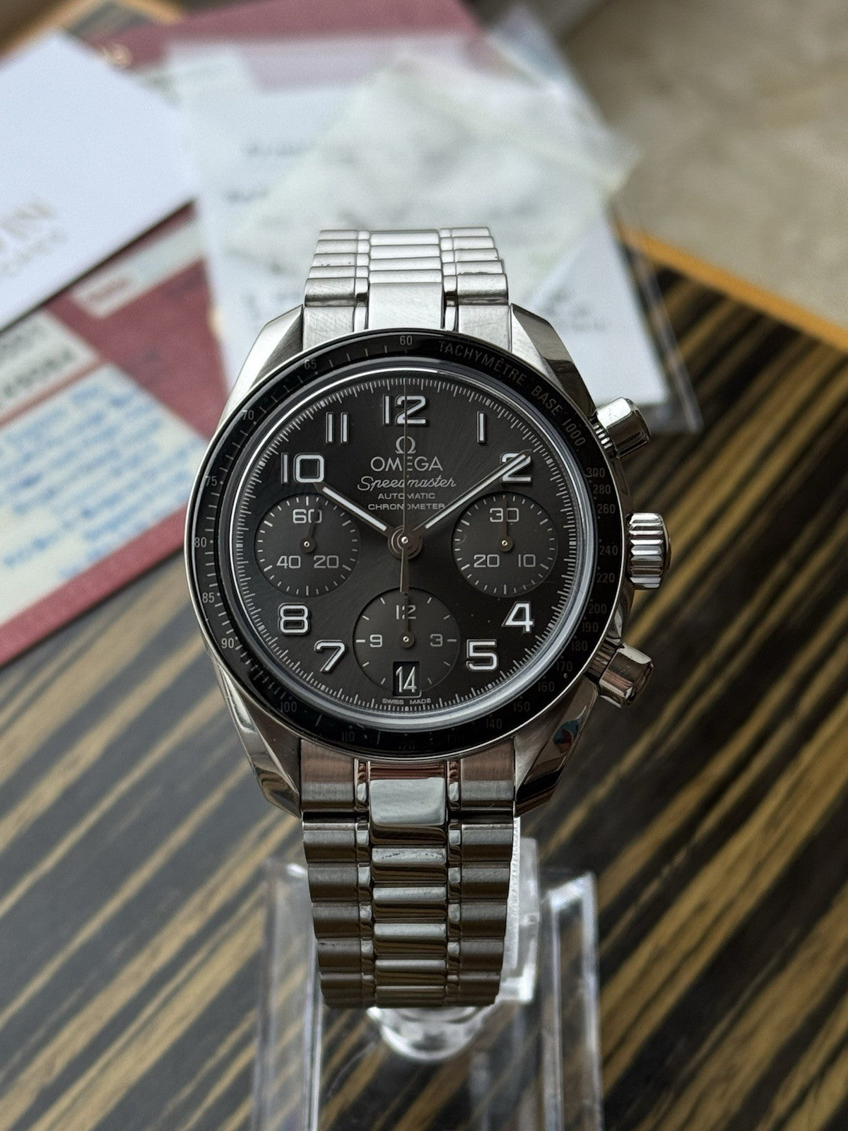Omega Speedmaster Reduced 38mm Chronograph With Cards