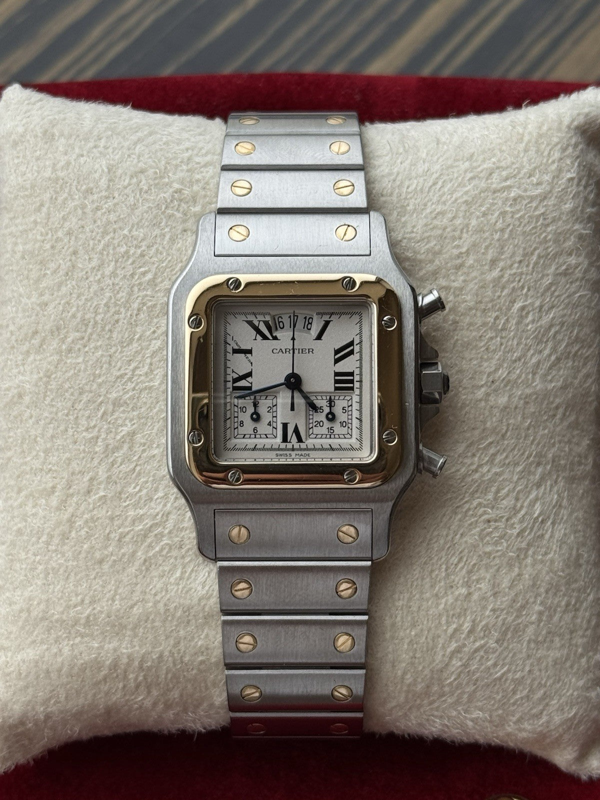 Cartier Santos Galbée Chronograph – Ref. 2425 Steel & Gold Quartz Serviced