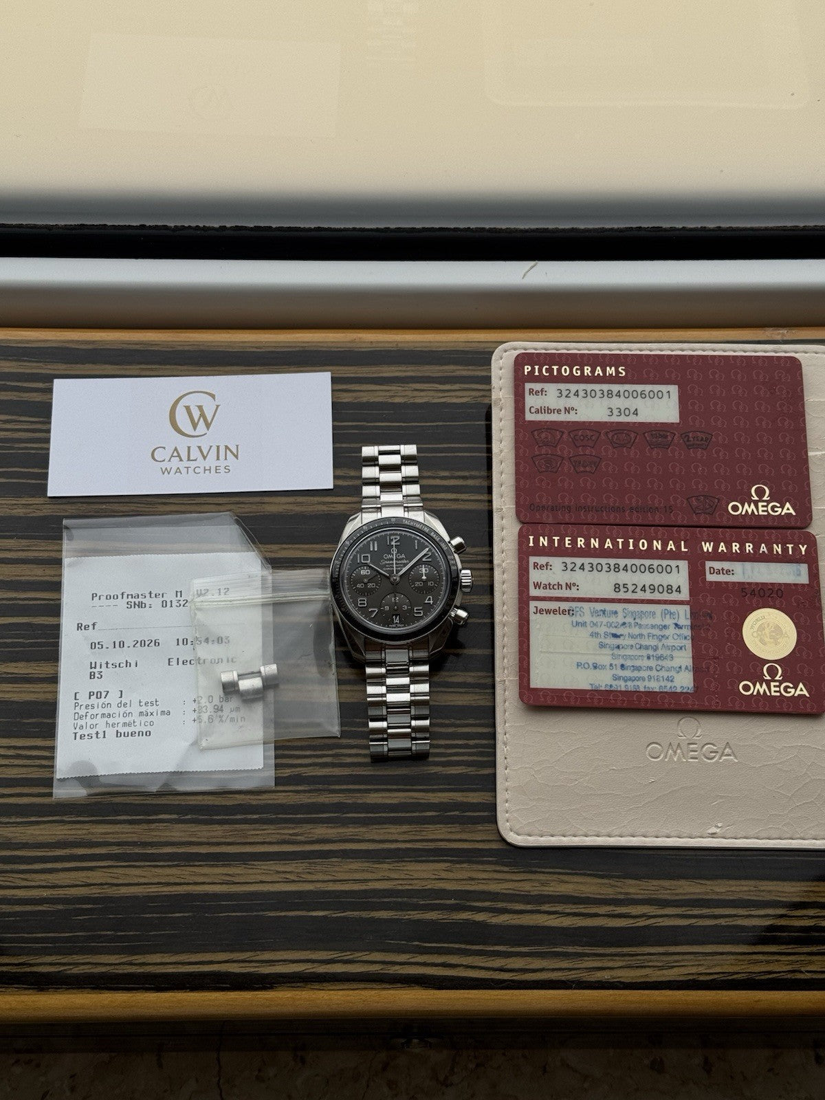 Omega Speedmaster Reduced 38mm Chronograph With Cards