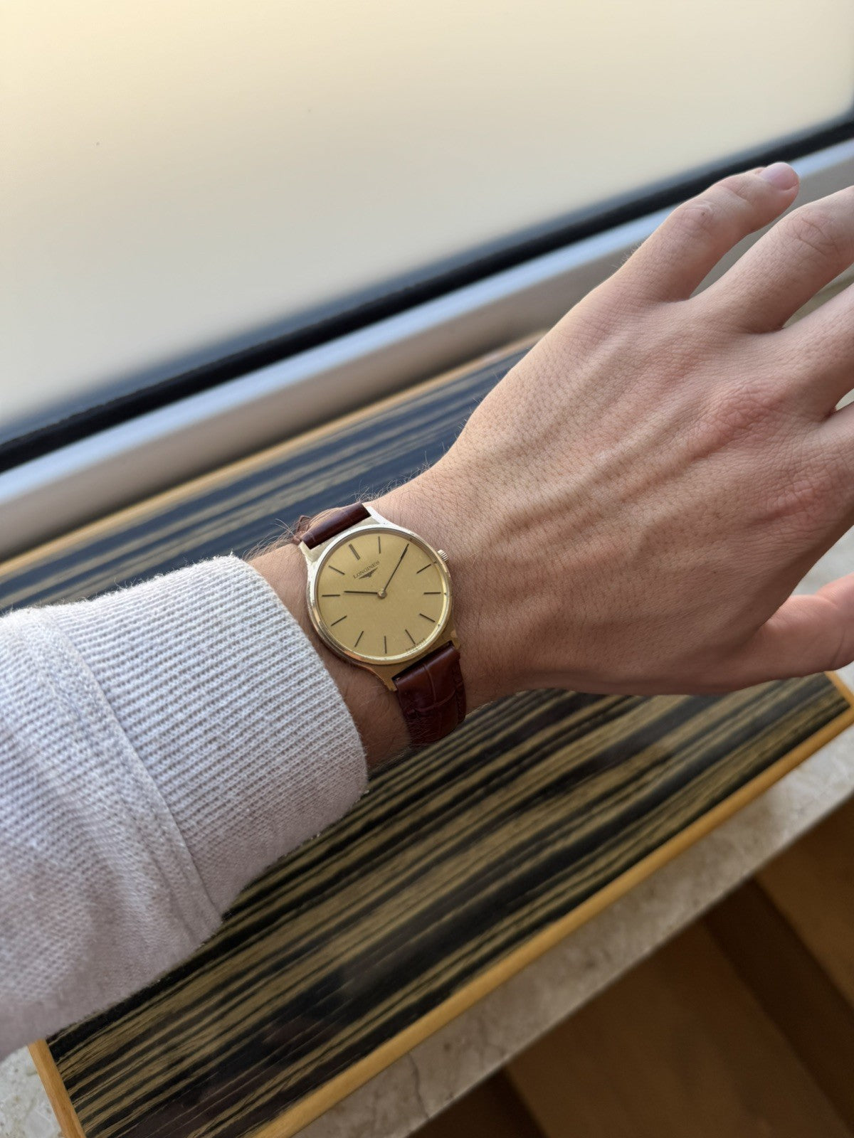 Longines Vintage Mechanical Watch 33mm Gold Tone For Men
