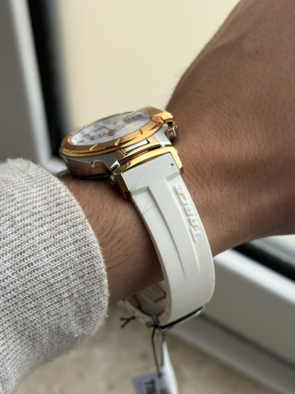 Tissot tT-Rce Chronograph Brand New / Full Set gold and white