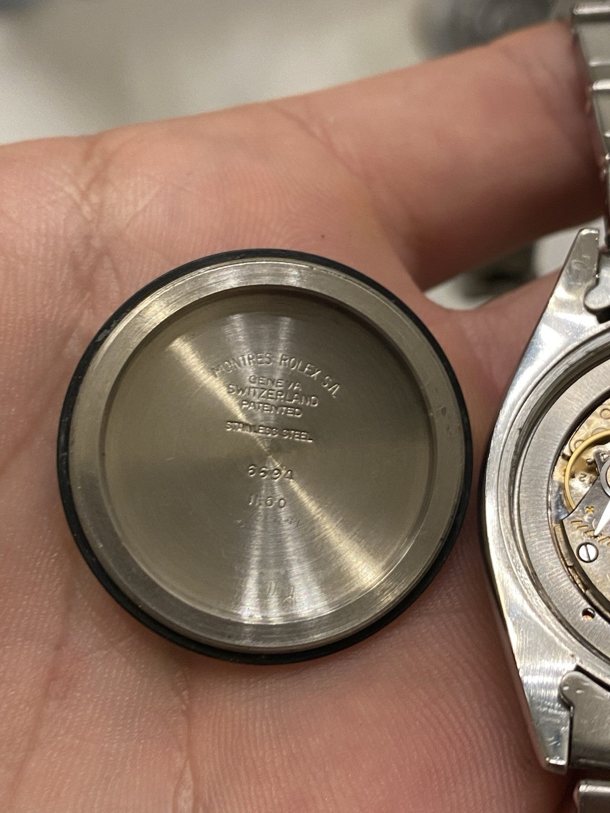 Rolex OysterDate Precision Vintage Tropical Dial Watch Ref 6694