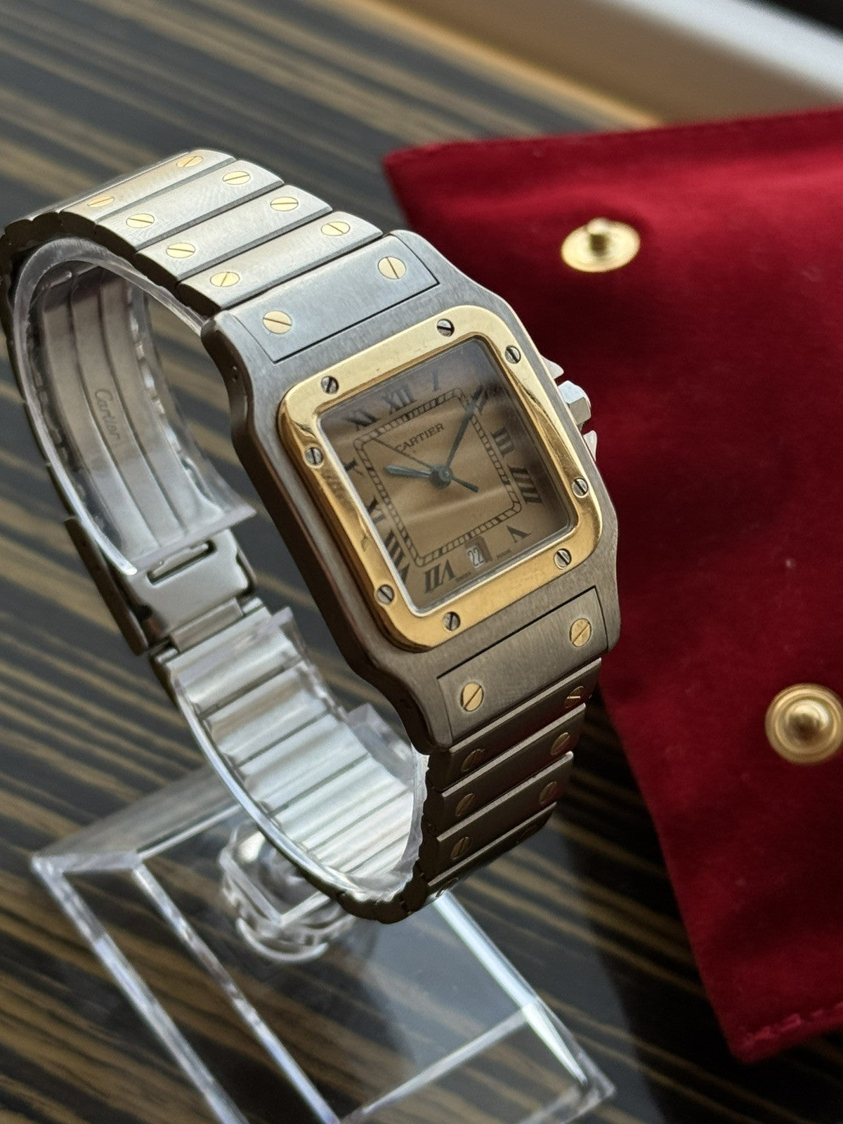 Cartier Santos Galbée Midsize Steel & Gold Quartz