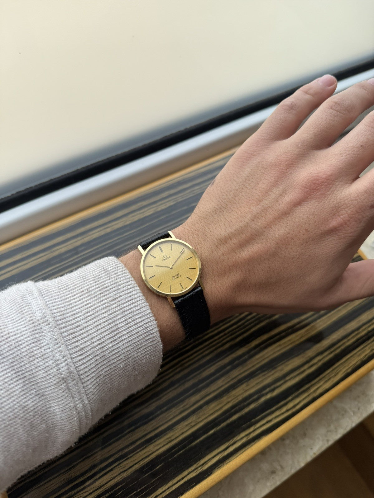 18kt Gold Omega De Ville Quartz Vintage Watch 