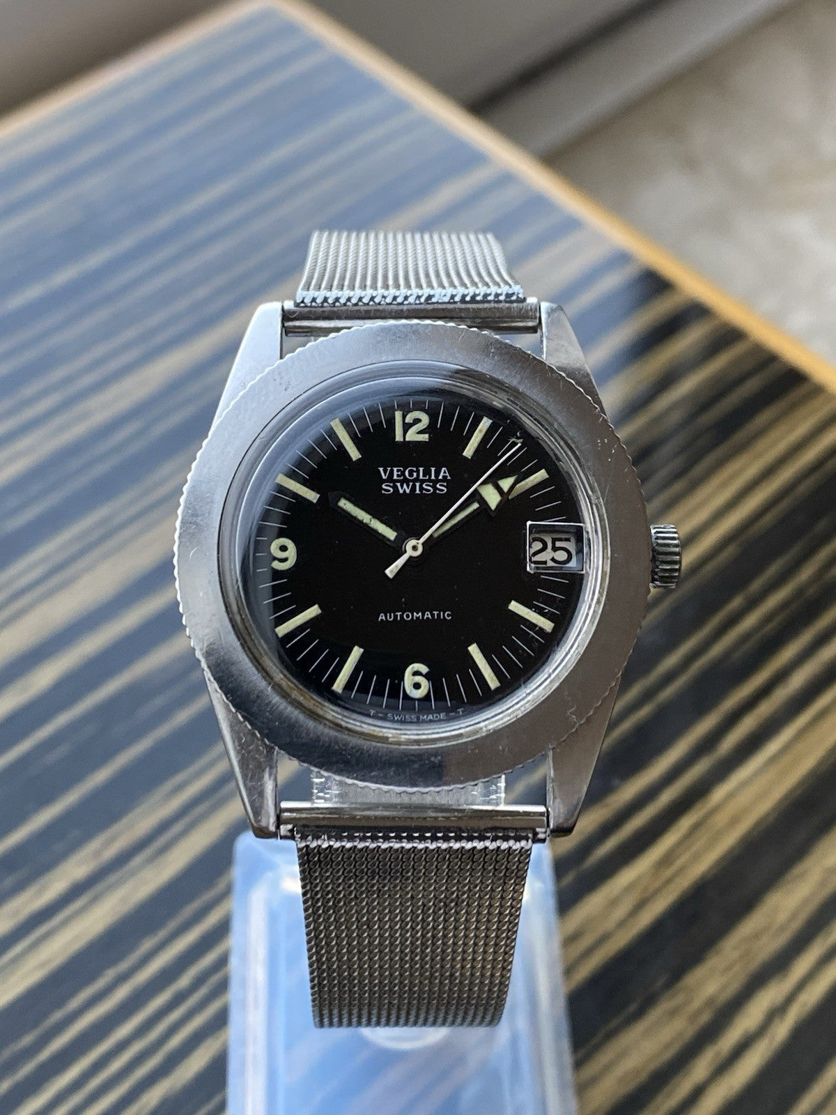 Veglia Swiss Automatic Vintage Diver Watch Pre Favre Leuba 35mm