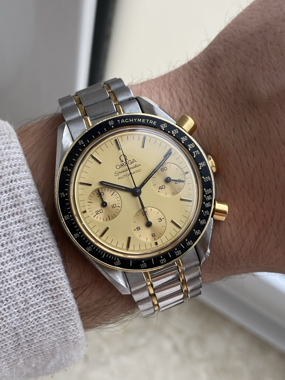 Omega Speedmaster Reduced Automatic Chronograph Two Tone With Card