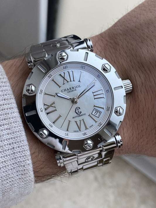 CHARRIOL ROTONDE RT42 Automatic Watch White Stainless Steel With Papers