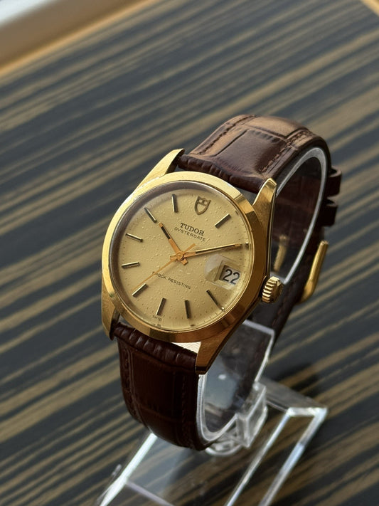 Tudor OysterDate gold plated 34mm manual wind ref 7992