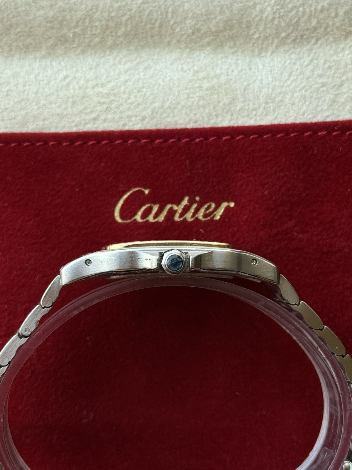 Cartier Santos Galbée Midsize Steel & Gold Quartz