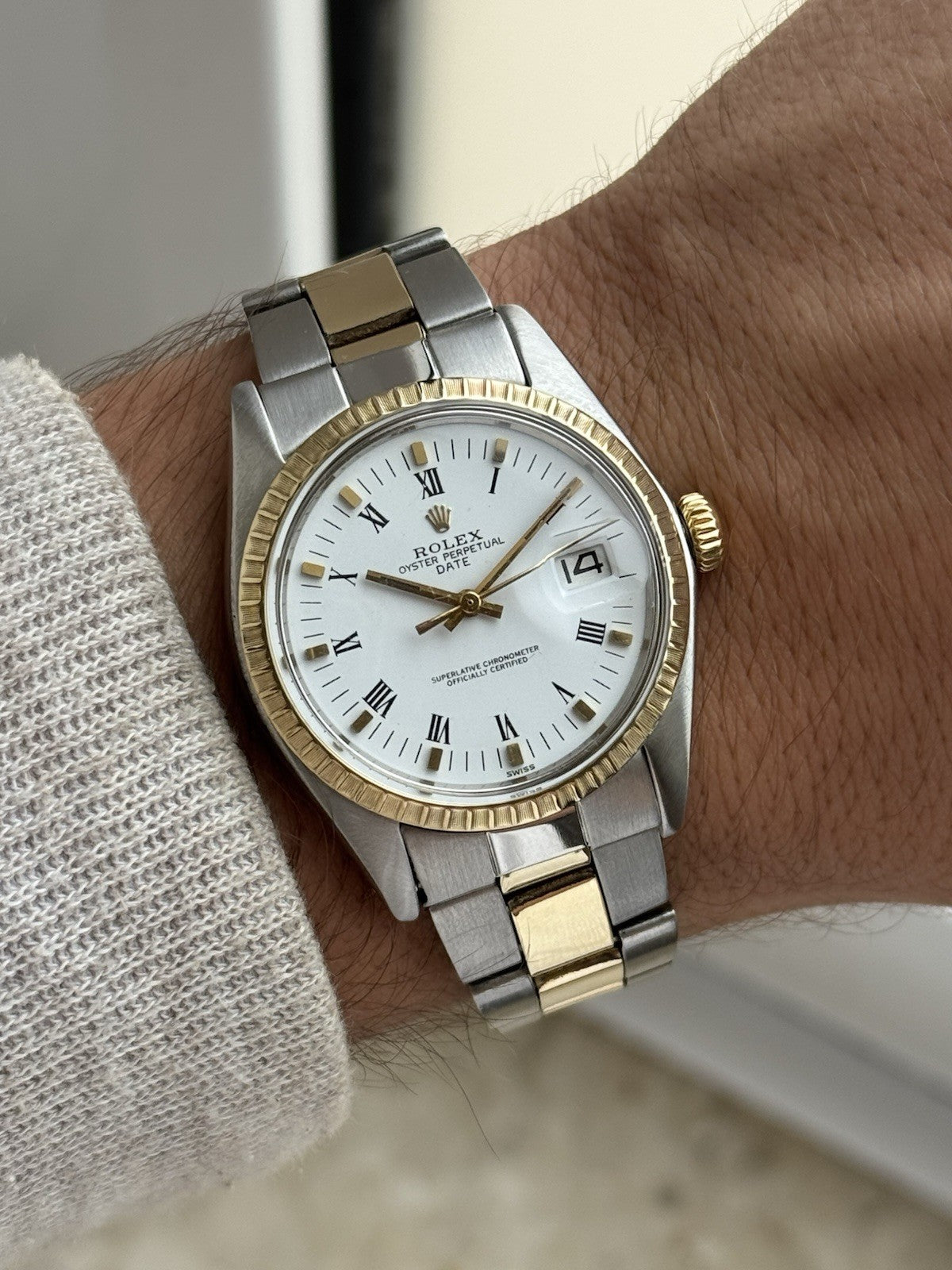 Rolex Date 34mm Two Tone Automatic Vintage Watch Ref 1505