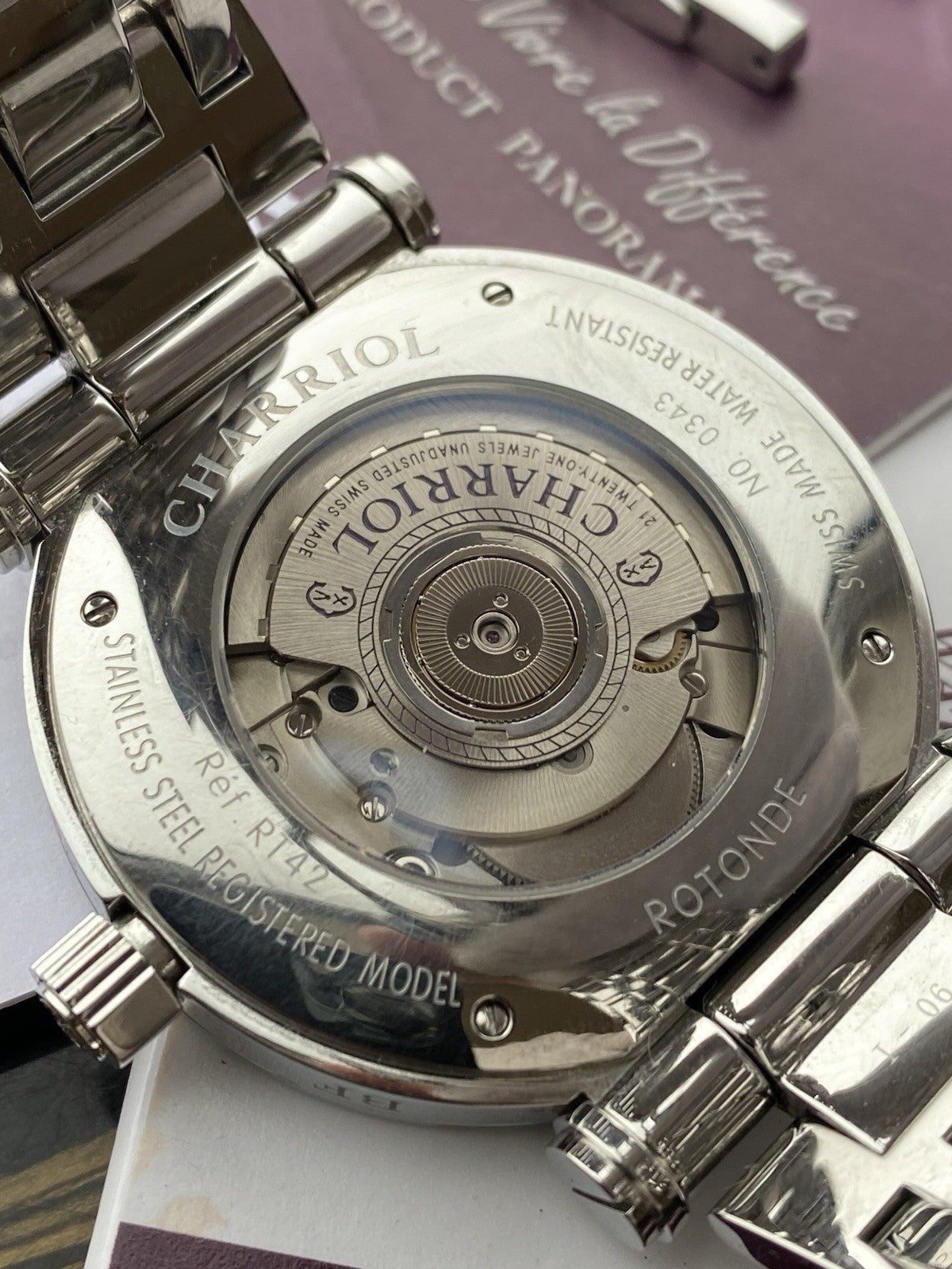 CHARRIOL ROTONDE RT42 Automatic Watch White Stainless Steel With Papers