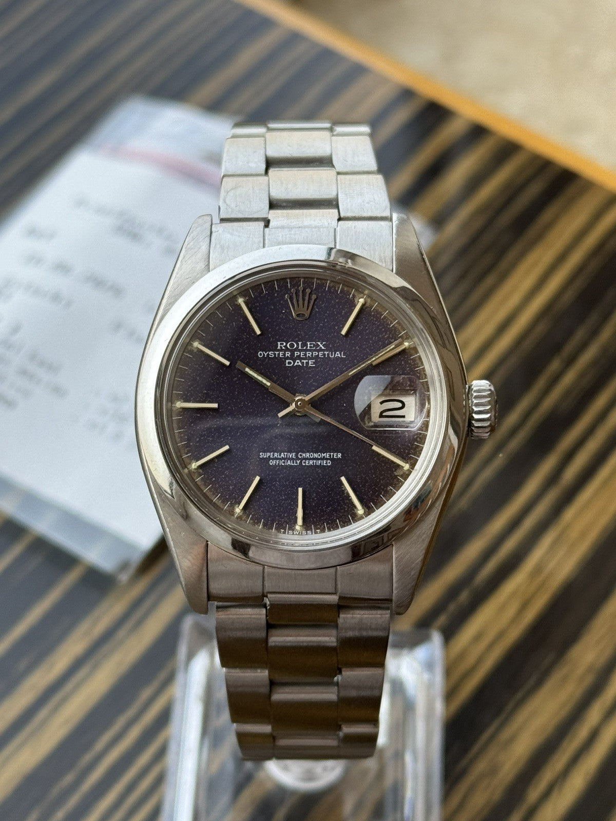 Rolex Date 34mm Automatic Vintage Watch Ref 1500 Blue dial