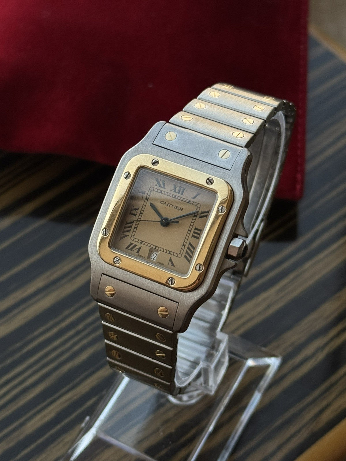 Cartier Santos Galbée Midsize Steel & Gold Quartz