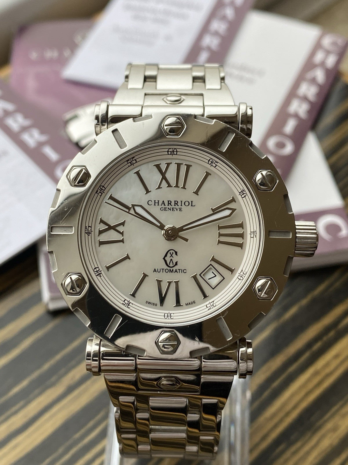 CHARRIOL ROTONDE RT42 Automatic Watch White Stainless Steel With Papers