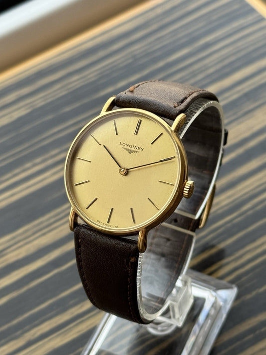 Longines Vintage Mechanical Watch 33mm Gold Tone For Men