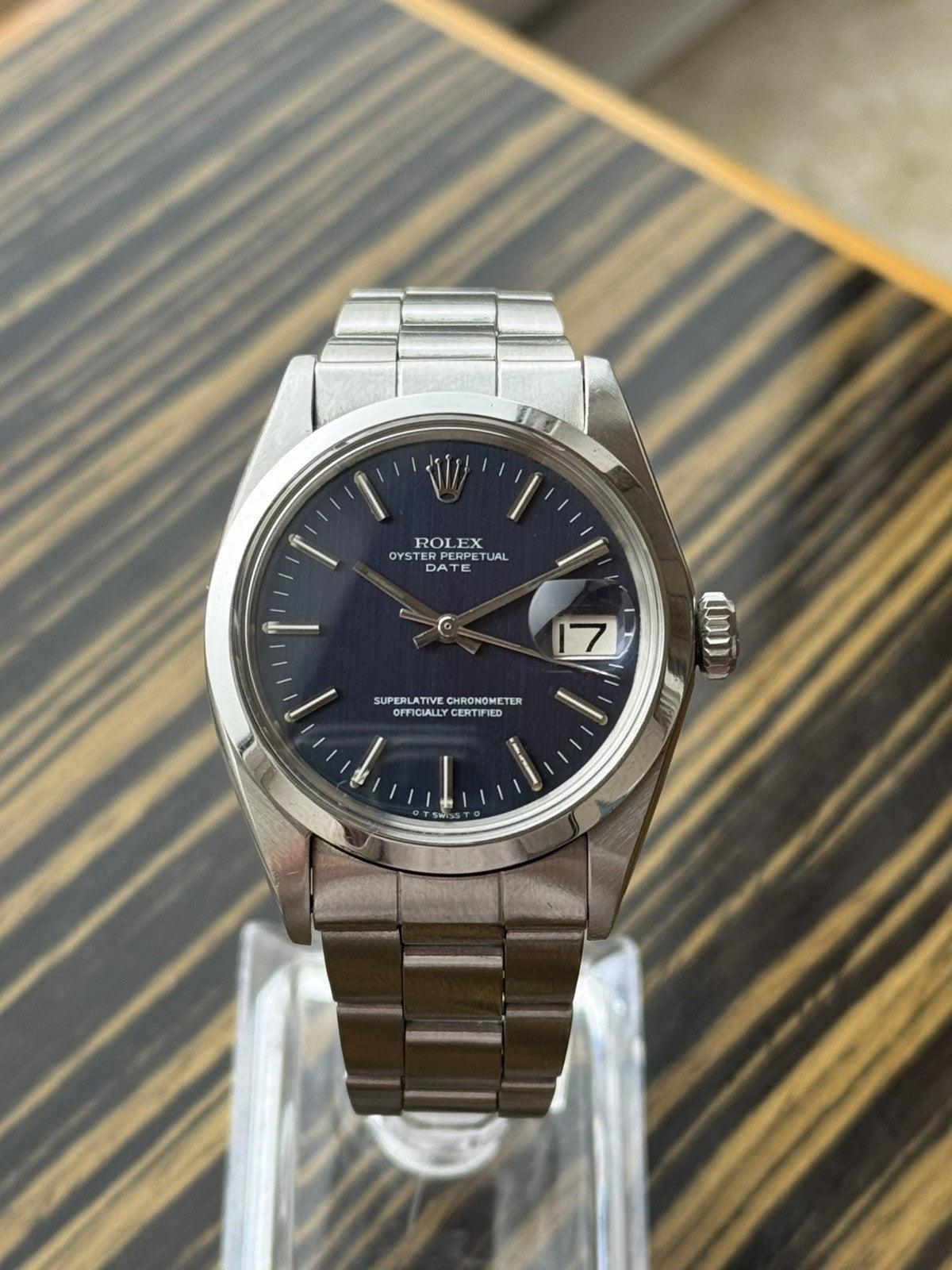 Rolex Date 34mm Automatic Vintage Watch Ref 1500 Blue dial