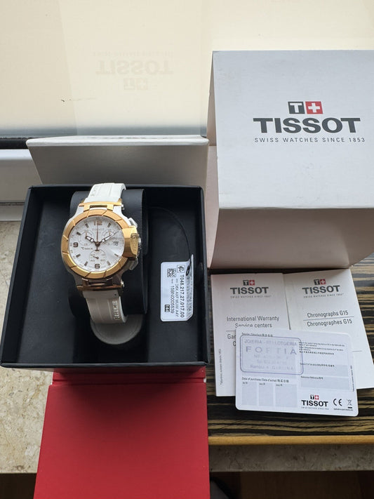 Tissot tT-Rce Chronograph Brand New / Full Set gold and white