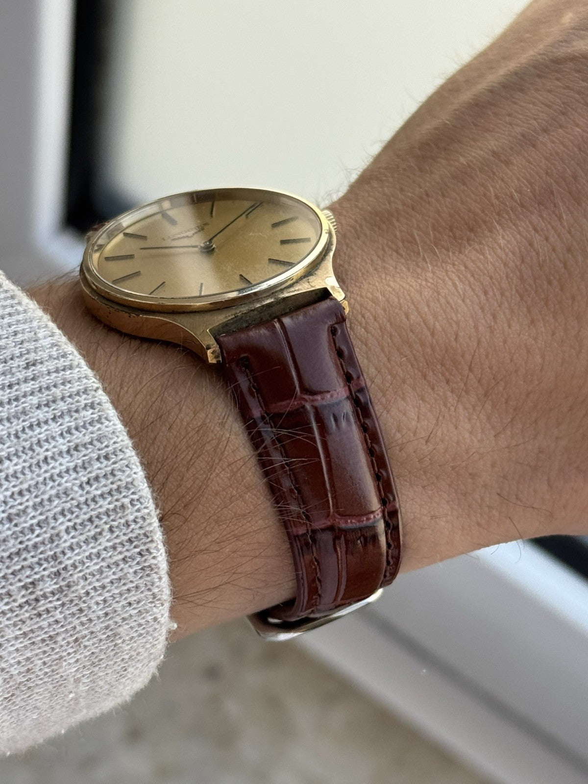 Longines Vintage Mechanical Watch 33mm Gold Tone For Men