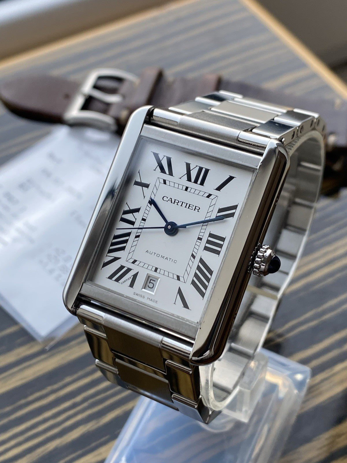 Cartier Tank Solo XL Automatic Silver Dial W5200028 3515 31x41mm