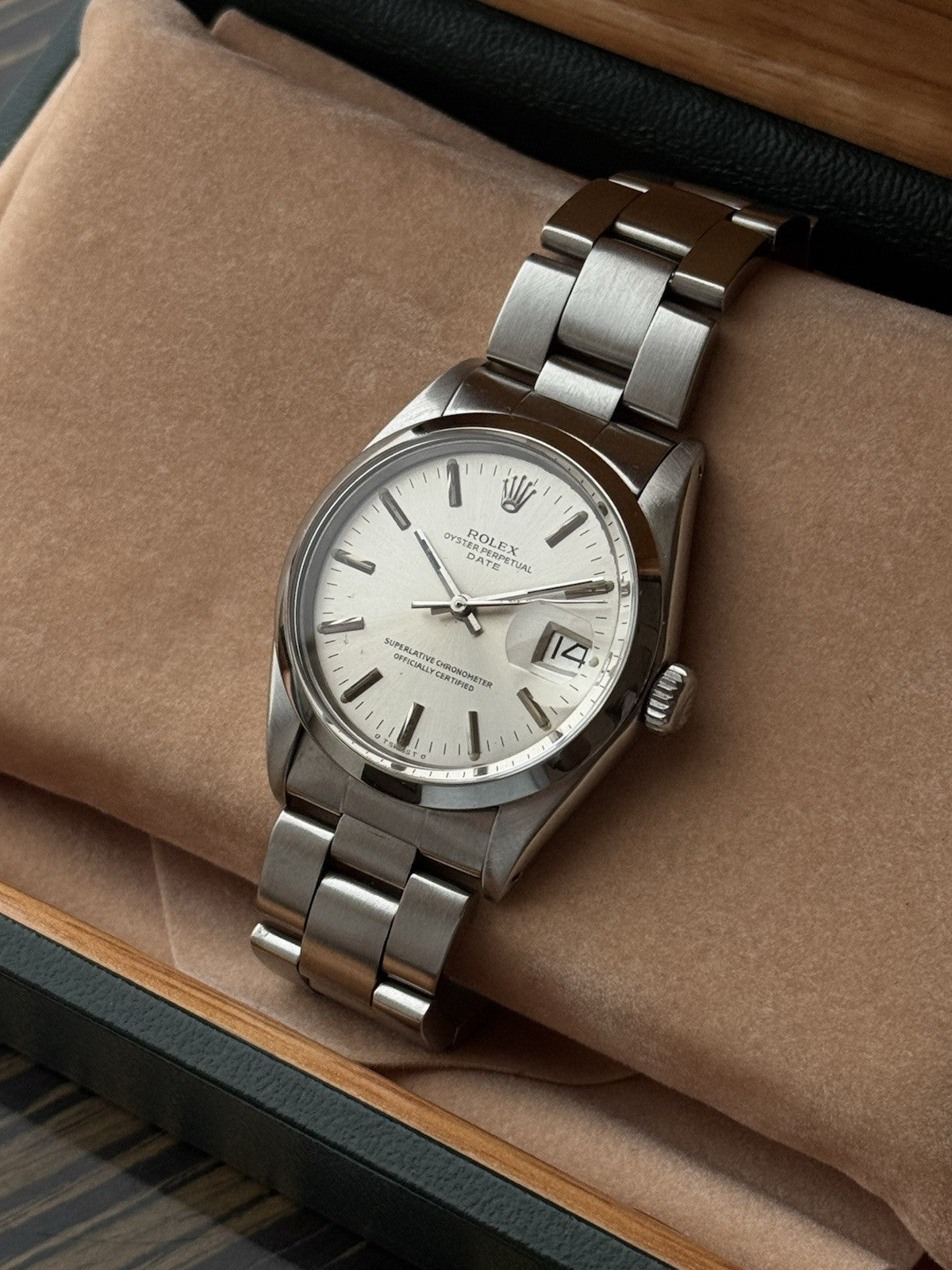 Rolex Date 34mm Automatic Vintage Watch Ref 1500 With Box