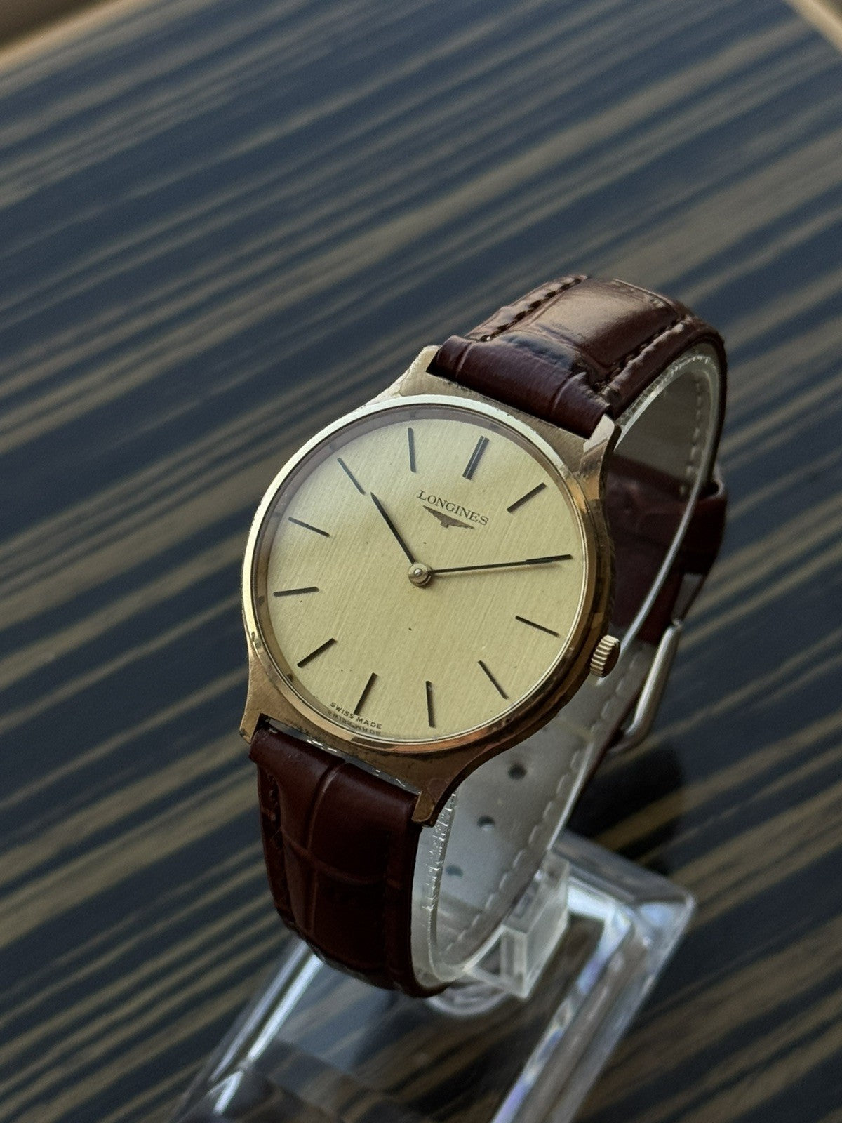 Longines Vintage Mechanical Watch 33mm Gold Tone For Men