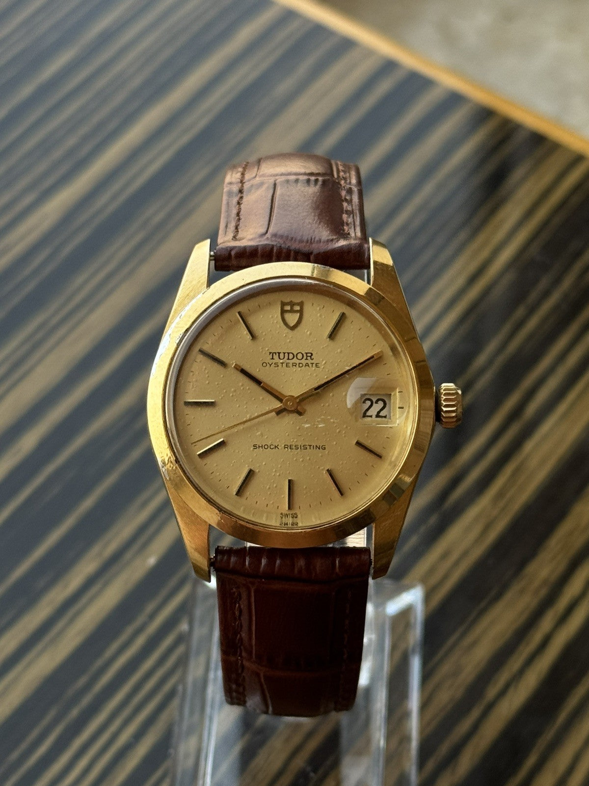 Tudor OysterDate gold plated 34mm manual wind ref 7992