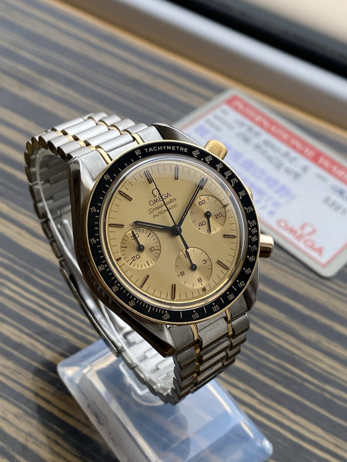 Omega Speedmaster Reduced Automatic Chronograph Two Tone With Card