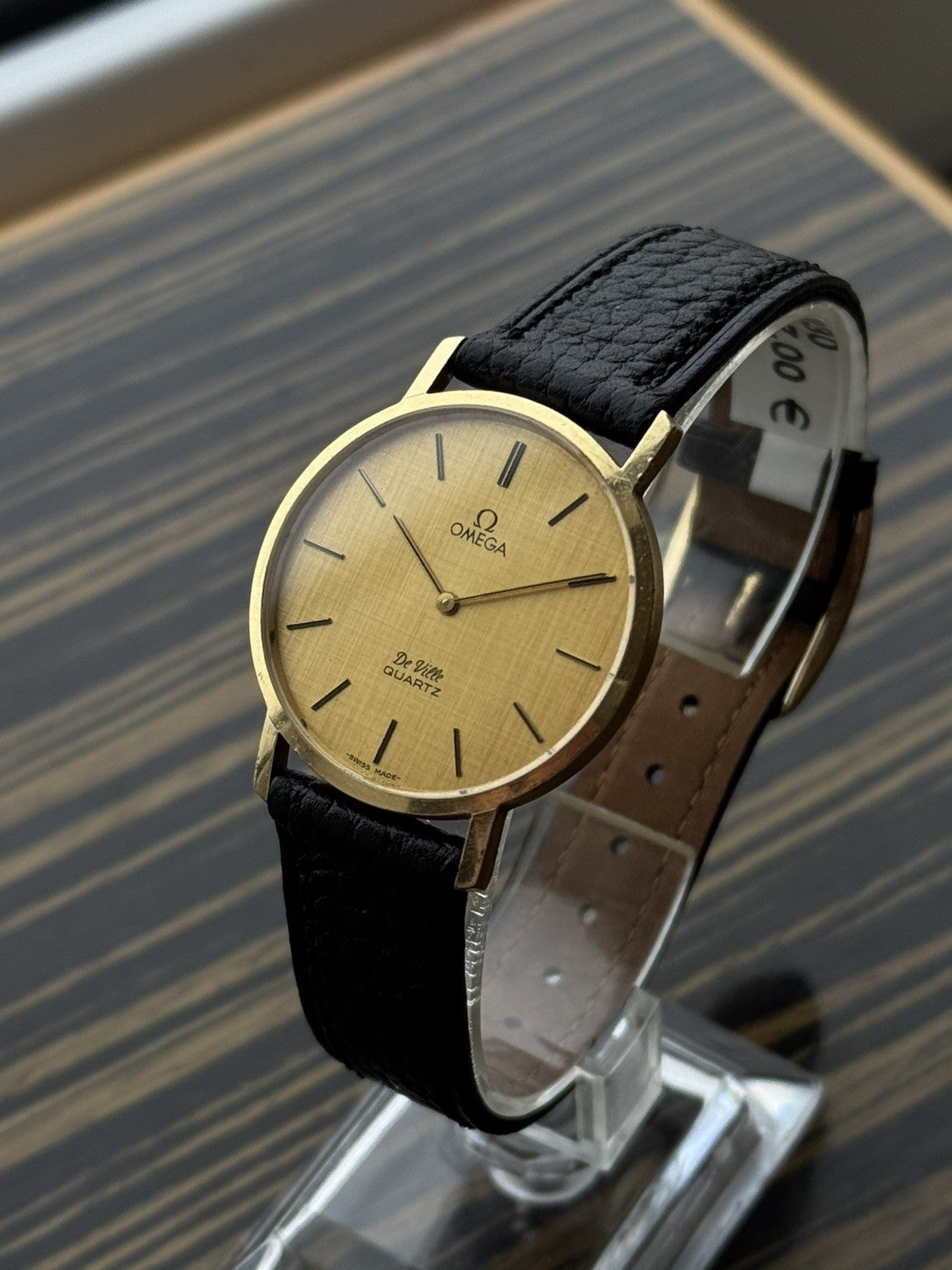 18kt Gold Omega De Ville Quartz Vintage Watch 