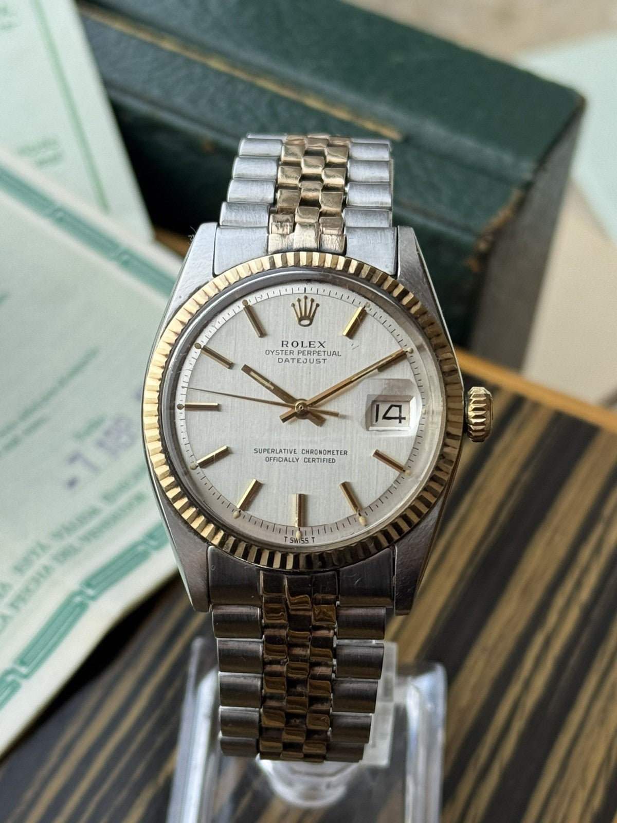 Rolex Datejust 36mm Two-Tone Automatic Vintage Watch ref 1601 full set