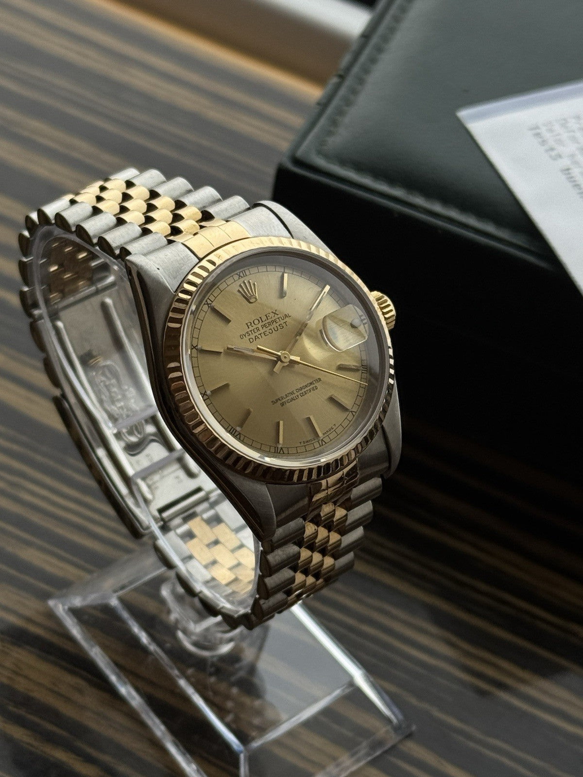 Rolex Datejust Two Tone Automatic Watch Ref 16233