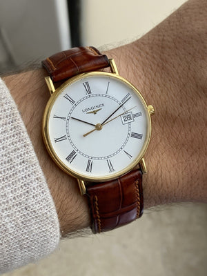 18kt Gold Longines Quartz Watch With Papers